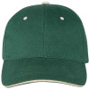 Бейсболка "New Castle" 6-ти панельная, зеленый/натуральный