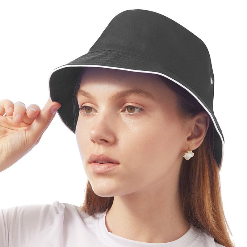 Панама с контрастной окантовкой , темно-серый/белый