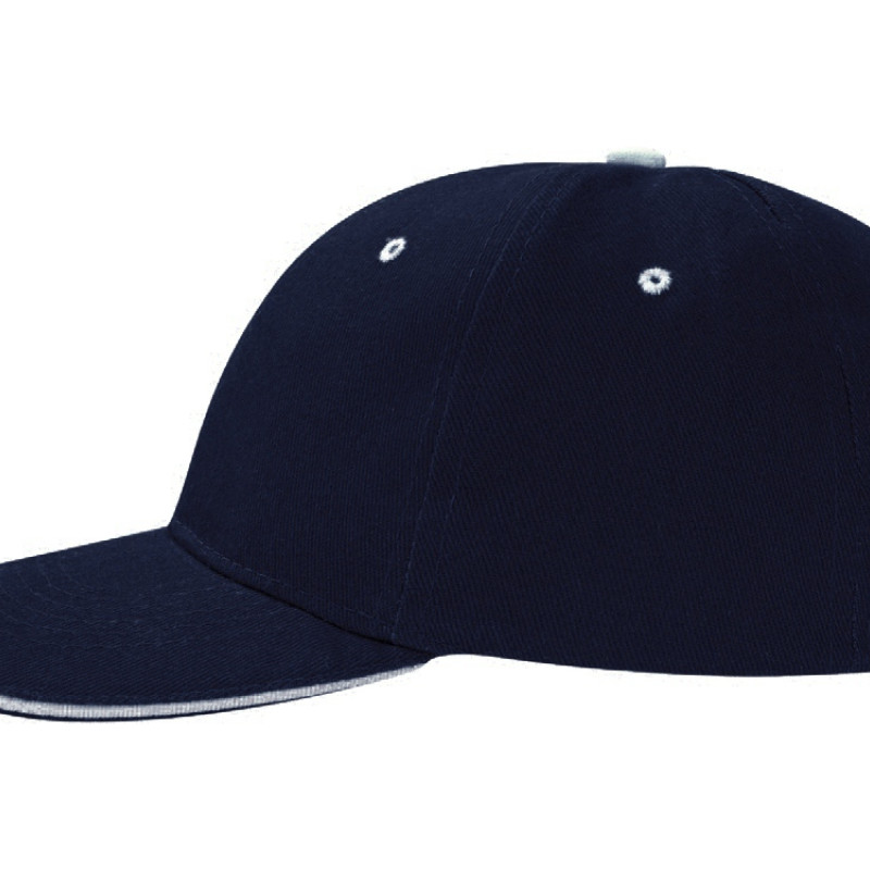 Бейсболка "New Castle" 6-ти панельная, темно-синий/натуральный