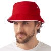 Панама с контрастной окантовкой , красный/белый
