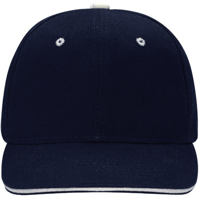 Бейсболка "New Castle" 6-ти панельная, темно-синий/натуральный