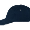 Бейсболка "New Castle" 6-ти панельная, т синий/белый