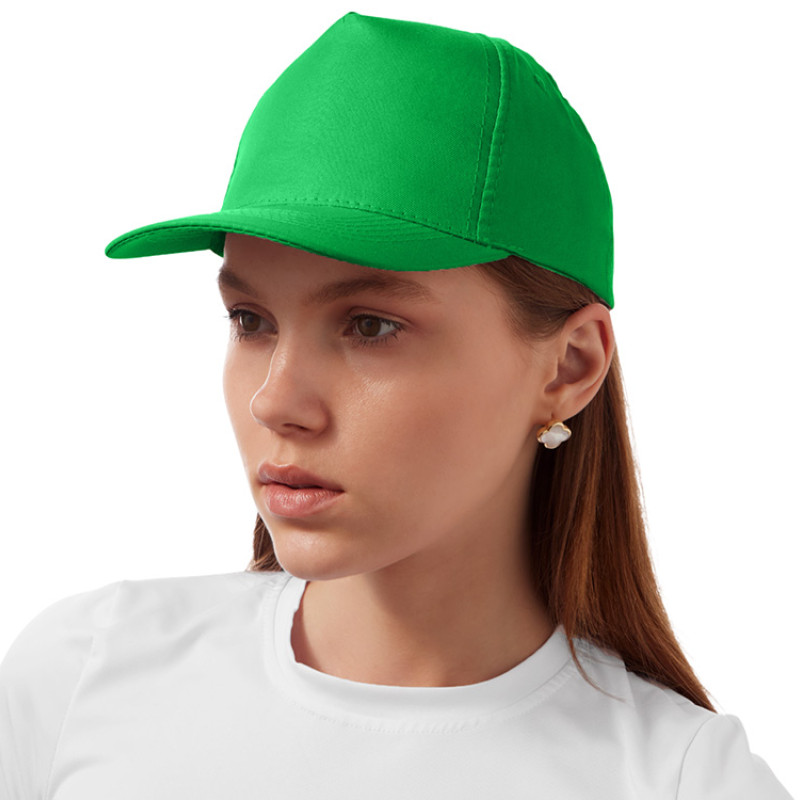 Бейсболка "Poly" 5-ти панельная 120 гр, зеленый