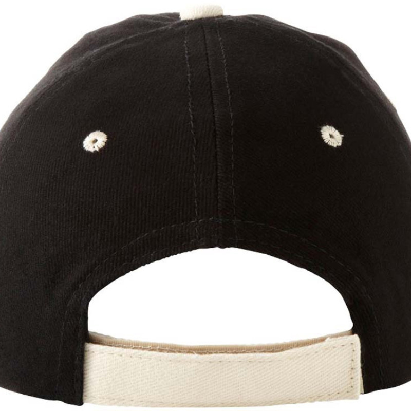 Бейсболка "New Castle" 6-ти панельная, черный/натуральный