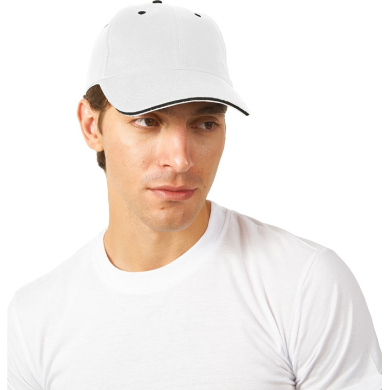 Бейсболка "New Castle" 6-ти панельная, белый/темно-синий