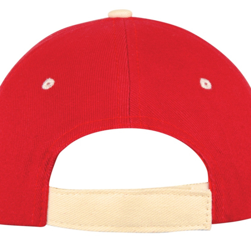 Бейсболка "New Castle" 6-ти панельная, красный/натуральный Бейсболка "New Castle" 6-ти панельная, красный/натуральный