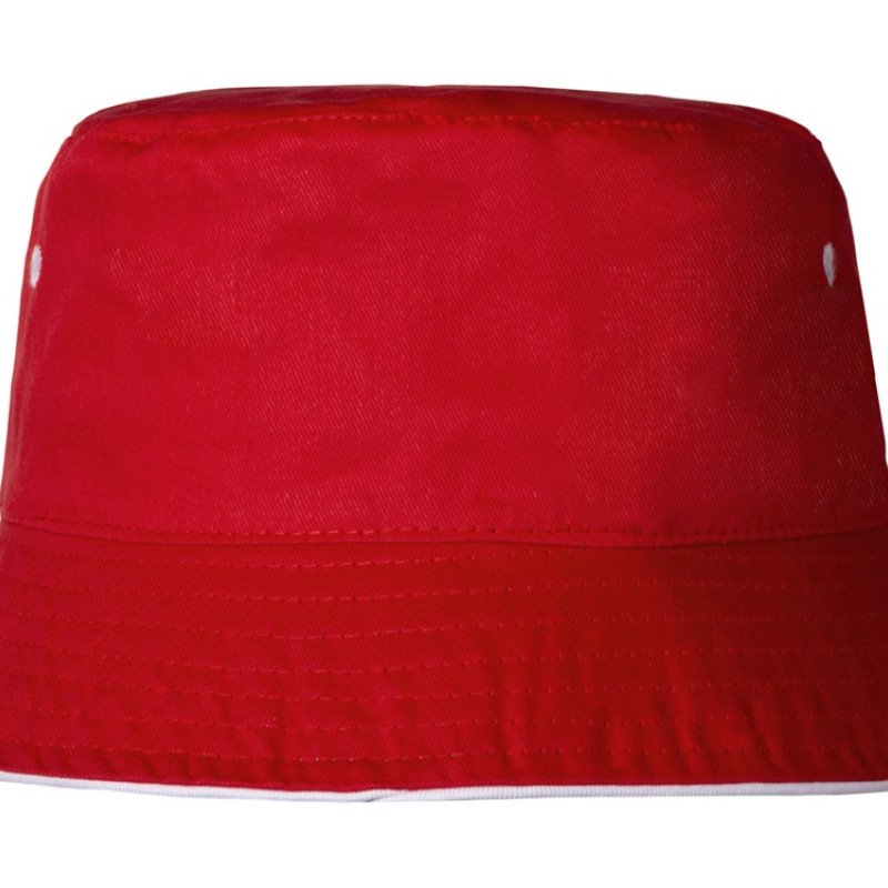 Панама с контрастной окантовкой , красный/белый