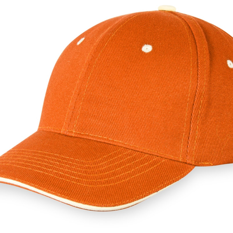 Бейсболка "New Castle" 6-ти панельная, оранжевый/белый Бейсболка "New Castle" 6-ти панельная, оранжевый/белый