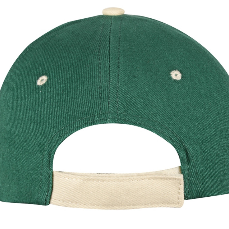 Бейсболка "New Castle" 6-ти панельная, зеленый/натуральный