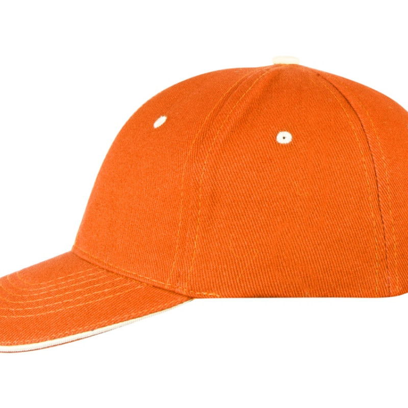Бейсболка "New Castle" 6-ти панельная, оранжевый/белый Бейсболка "New Castle" 6-ти панельная, оранжевый/белый