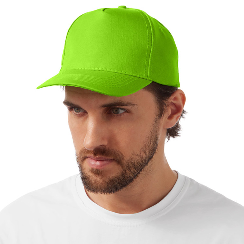 Бейсболка "Poly" 5-ти панельная 120 гр, зеленое яблоко