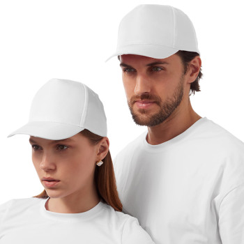 Бейсболка "Poly" 5-ти панельная 120 гр, белый