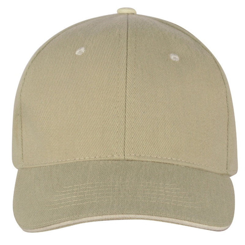 Бейсболка "New Castle F" 6-ти панельная, оливковый/натуральный