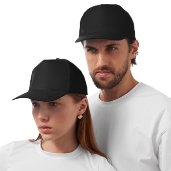 Бейсболка "Poly" 5-ти панельная 120 гр, черный