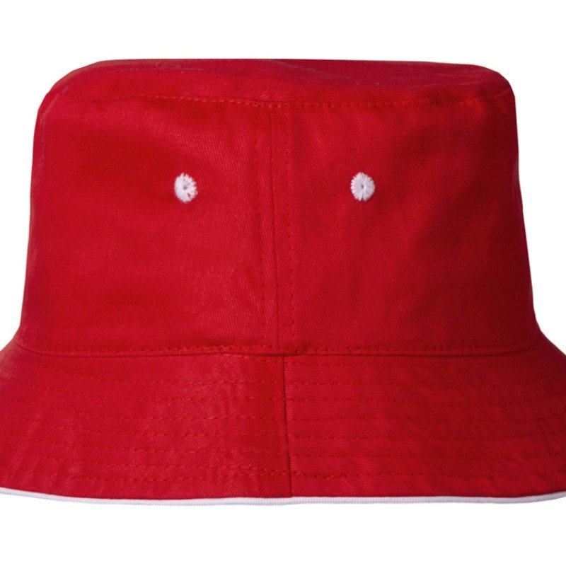 Панама с контрастной окантовкой , красный/белый