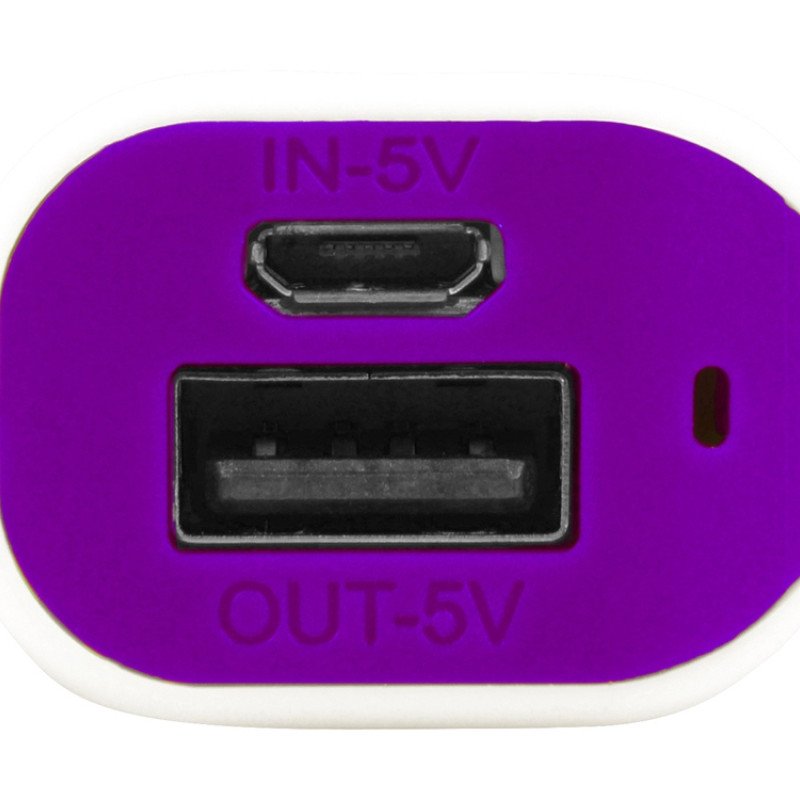 Портативное зарядное устройство (power bank) Basis, 2000 mAh, белый/фиолетовый