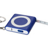 Брелок-рулетка с фонариком. 1 м., синий/белый