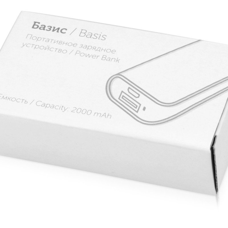 Портативное зарядное устройство (power bank) Basis, 2000 mAh, черный