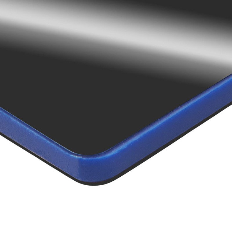 Металлический брелок с пластиковой цветной вставкой "SteelPop Rct", серебристый с синим