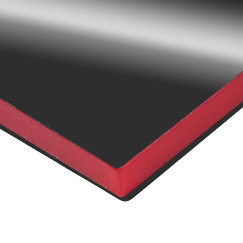 Металлический брелок с пластиковой цветной вставкой "SteelPop House", серебристый с красным