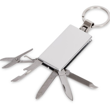 Мультитул-брелок 5-в-1 «Badge», серебристый