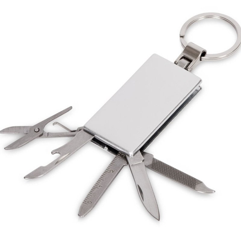 Мультитул-брелок 5-в-1 «Badge», серебристый