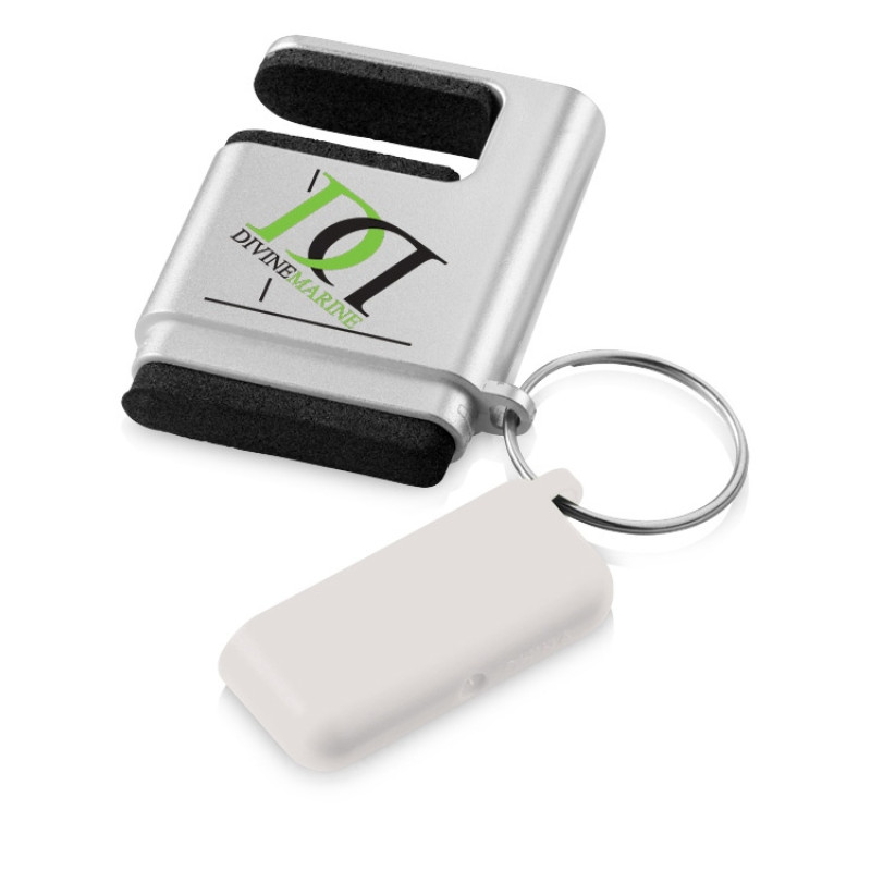 Подставка-брелок для мобильного телефона "GoGo", серебристый/белый