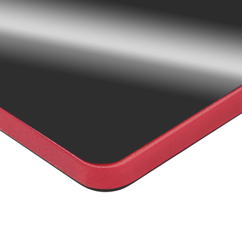 Металлический брелок с пластиковой цветной вставкой "SteelPop Rct", серебристый с красным