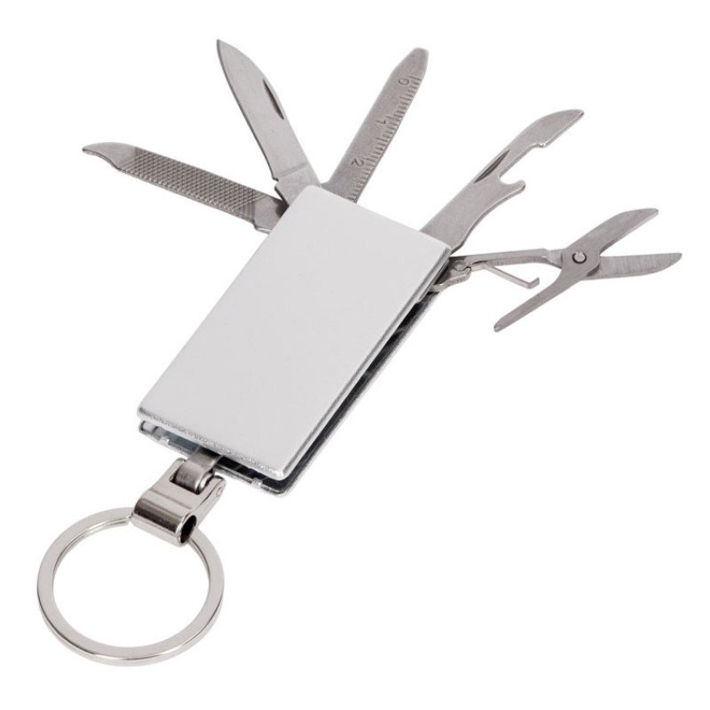 Мультитул-брелок 5-в-1 «Badge», серебристый