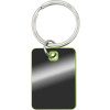 Металлический брелок с пластиковой цветной вставкой "SteelPop Rct", серебристый с зеленым яблоком