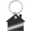 Металлический брелок с пластиковой цветной вставкой "SteelPop House", серебристый с синим