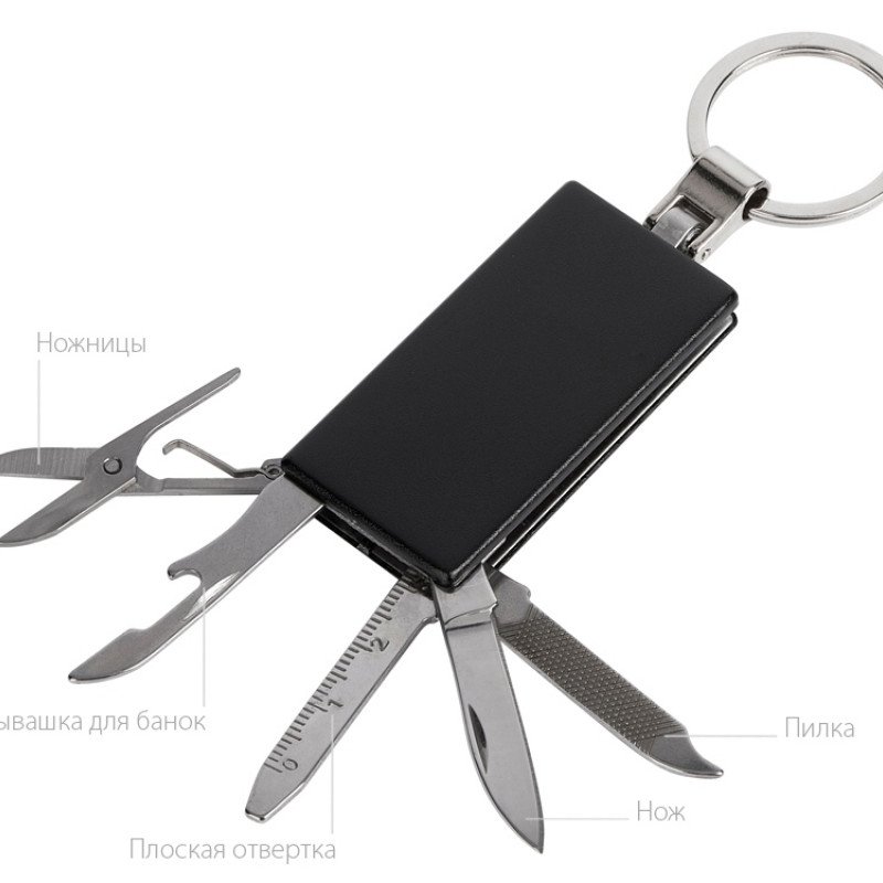 Мультитул-брелок 5-в-1 «Badge», черный