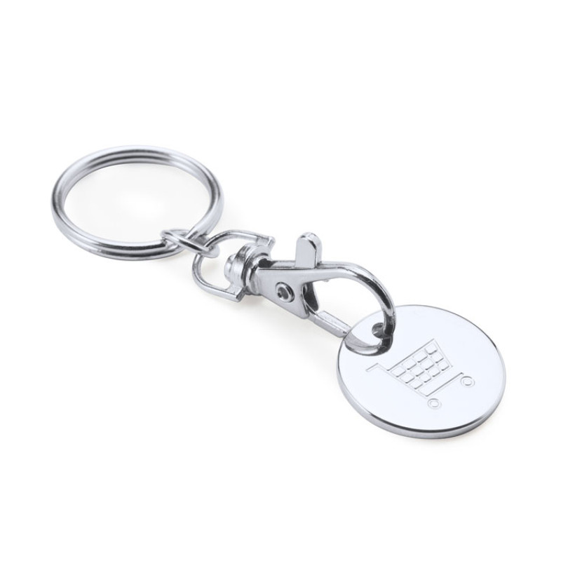 Брелок с монетой для тележки супермаркета, красный