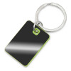 Металлический брелок с пластиковой цветной вставкой "SteelPop Rct", серебристый с зеленым яблоком