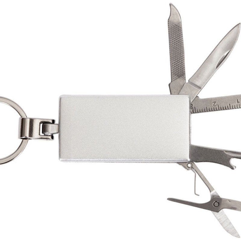 Мультитул-брелок 5-в-1 «Badge», серебристый