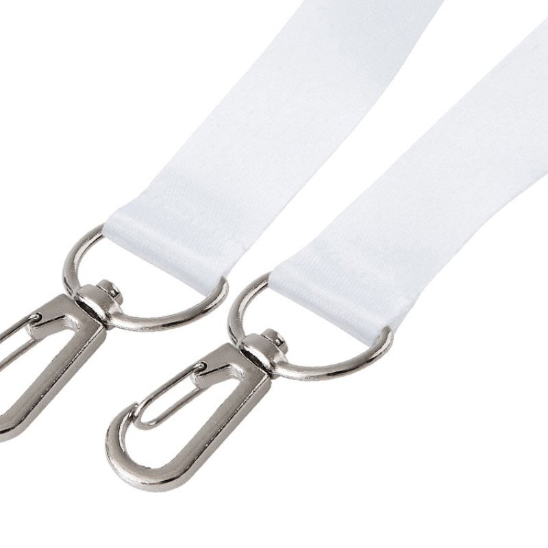 Ланъярд 2 см под сублимацию с 2-мя карабинами, серебристый