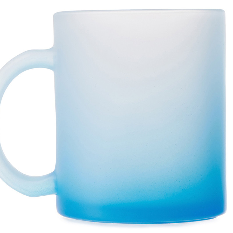 Стеклянная матовая кружка "Омбре" с градиентом для сублимации, синий Стеклянная матовая кружка "Омбре" с градиентом для сублимации, синий
