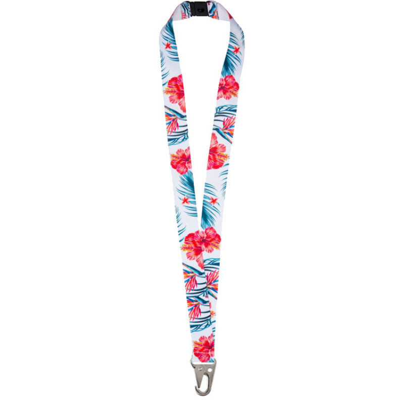 Ланъярд 2,5 см под сублимацию с большим карабином и замком обрыва