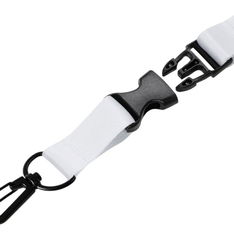 Ланъярд 2 см под сублимацию с карабином и межуровневым замком, черный