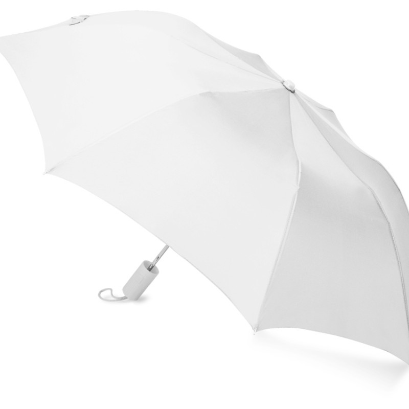 Зонт складной "Tulsa", полуавтоматический, 2 сложения, с чехлом, белый