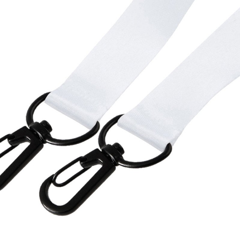 Ланъярд 2 см под сублимацию с 2-мя карабинами, черный