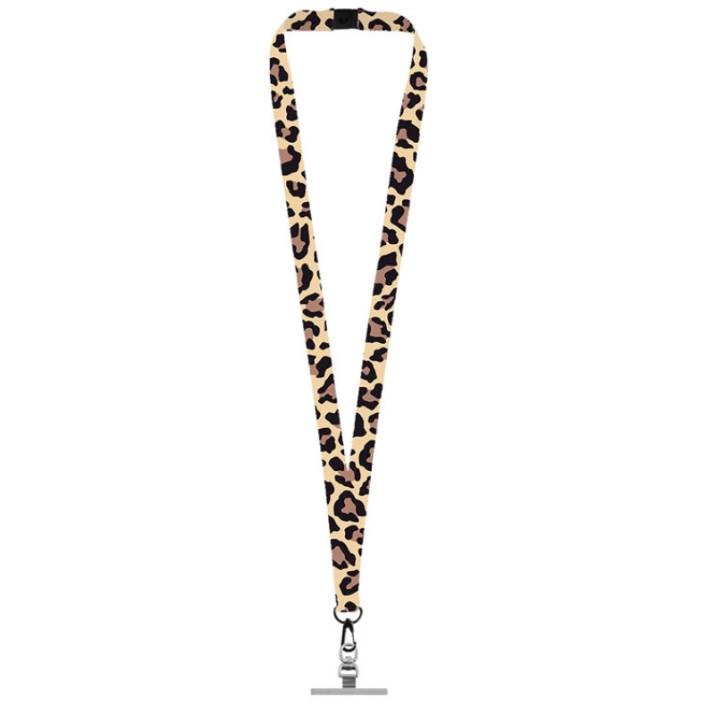 Ланъярд 2 см под сублимацию с трендовым карабином, замком обрыва и металлическим держателем для телефона, черный