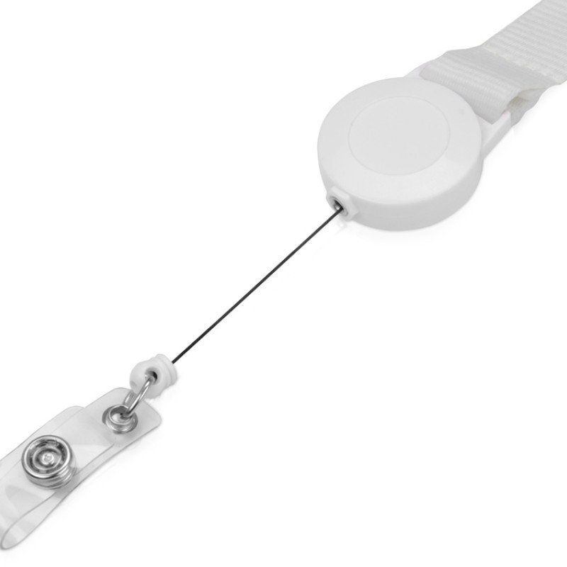 Ланьярд с ретрактором, белый