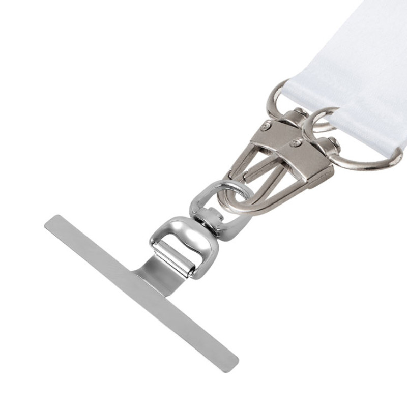 Ланъярд 2,5 см под сублимацию с 2-мя трендовыми карабинами и металлическим держателем для телефона