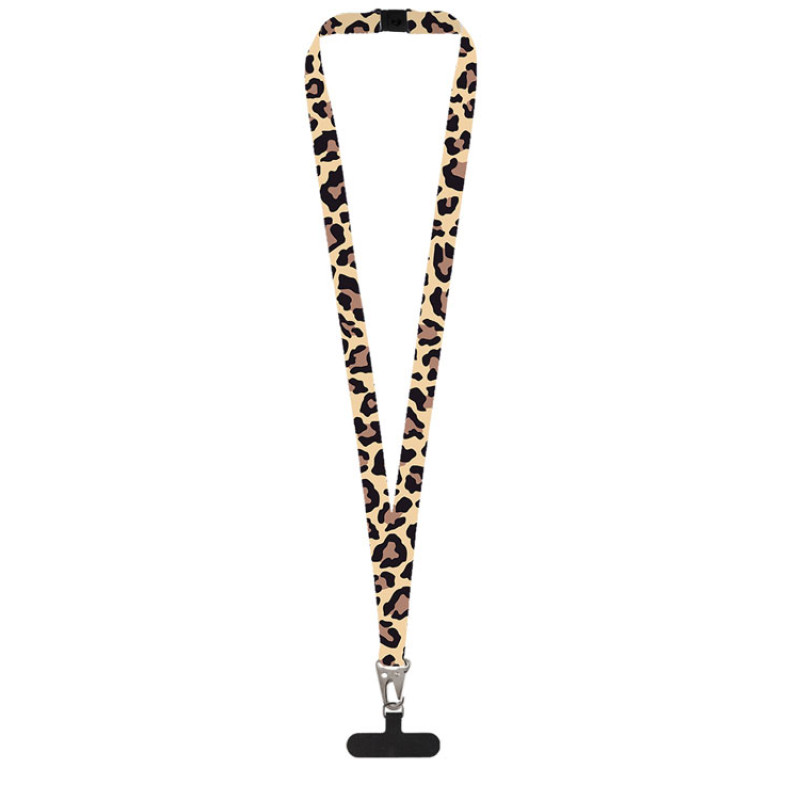 Ланъярд 2,5 см под сублимацию с большим карабином, замком обрыва и узким держателем для телефона из ПЭ