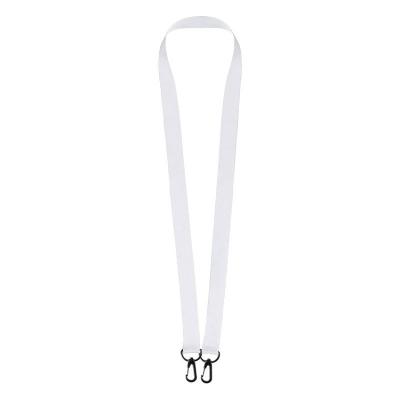 Ланъярд 2 см под сублимацию с 2-мя карабинами, черный