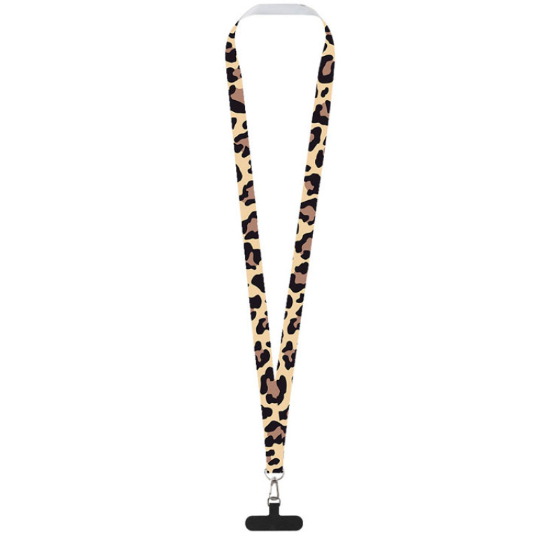 Ланъярд 2 см под сублимацию с трендовым карабином и узким держателем для телефона из ПЭ, серебристый