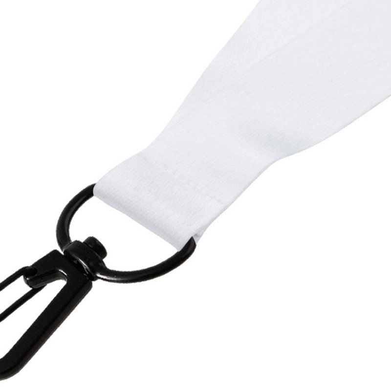 Ланъярд 2 см под сублимацию с карабином и замком обрыва, черный