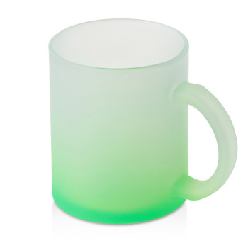 Стеклянная матовая кружка "Омбре" с градиентом для сублимации, зеленое яблоко