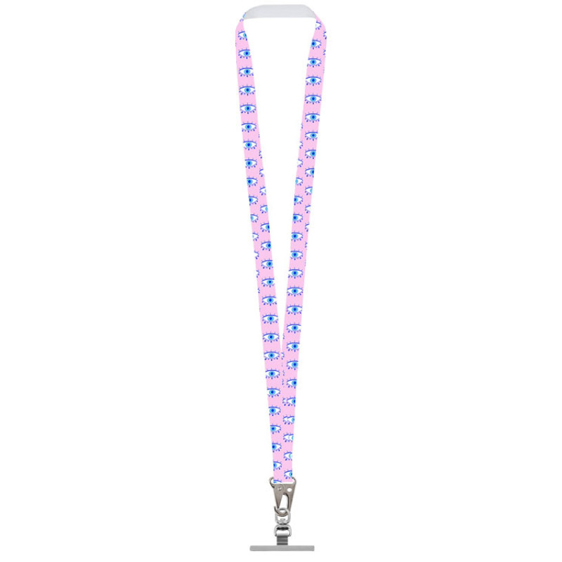 Ланъярд 2,5 см под сублимацию с большим карабином и металлическим держателем для телефона